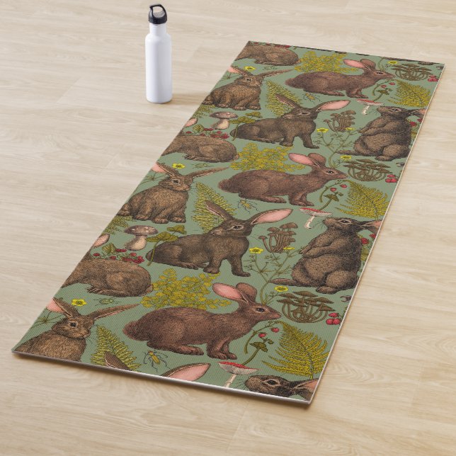Rabbits and woodland flora Yoga Mat (In Situ)