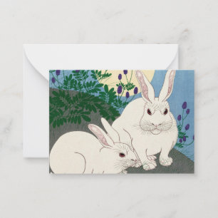 Rabbits at Full Moon, 1920-1930 by Ohara Koson Card
