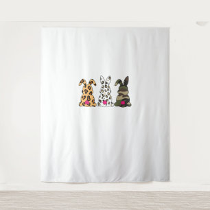 Rabbits Bunnies Leopard Camouflage Happy Easter Da Tapestry