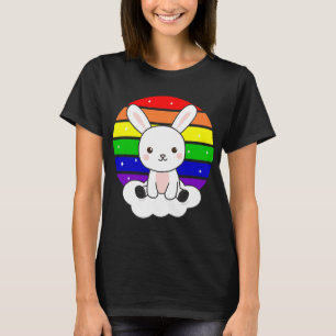 Rabbits Bunny Rainbow Colourful Sunset Kawaii Fant T-Shirt