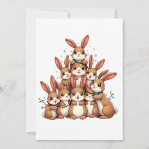 Rabbits Christmas Tree Merry Christmas Xmas  Announcement
