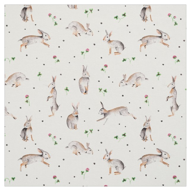 Rabbits & Clover | Holiday Easter | Spring Fabric (Swatch)