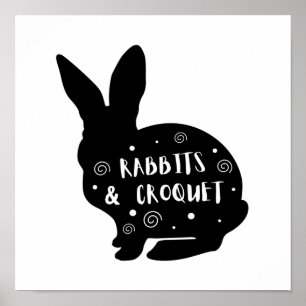 Rabbits & Croquet Poster