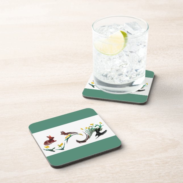 Rabbits Daffodils Spring Coaster (Right Side)