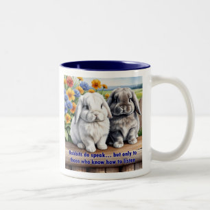 Rabbits Do Speak Lop Eared Bunny Two-Tone Coffee Mug