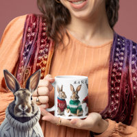 Rabbits in Jumpers cute bunny knitting lover