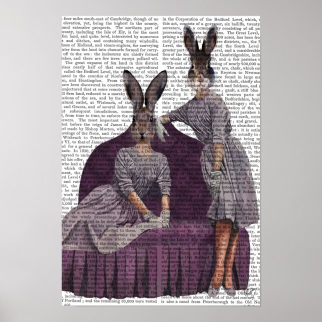Rabbits in Purple Poster (Front)