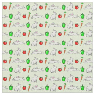 Rabbits in the Vegetable Garden Fabric