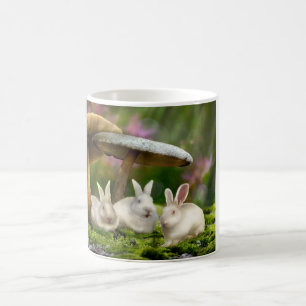 Rabbits in Wonderland (Rabbits & mushrooms mug) Coffee Mug