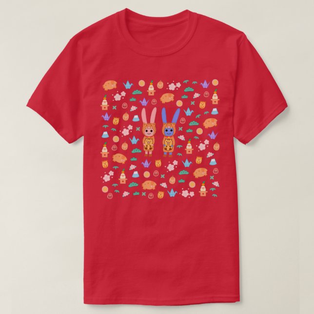 Rabbits Love of Japan T-Shirt (Design Front)