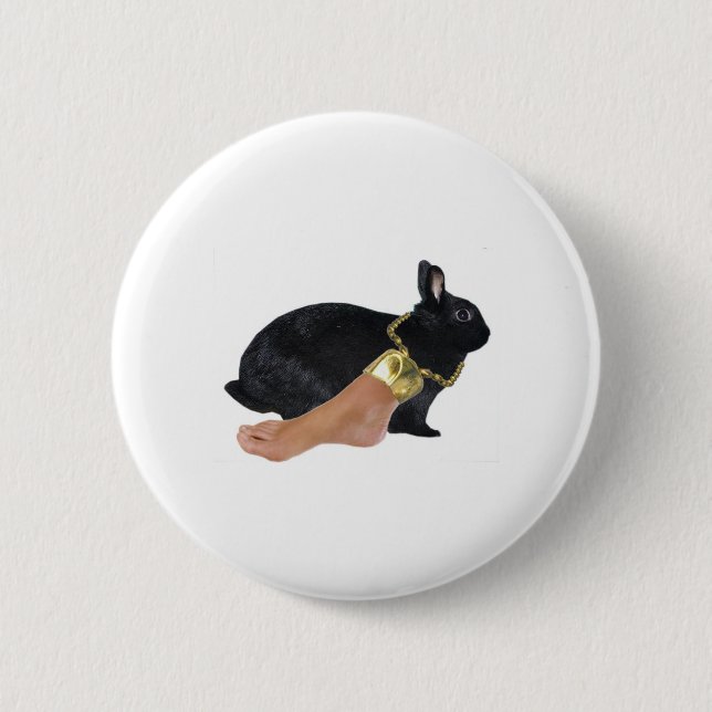 Rabbit's Lucky Human Foot 6 Cm Round Badge (Front)