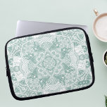 Rabbits Mandala Laptop Sleeve<br><div class="desc">Looking for a stylish and personalised laptop case that will keep your device protected while also showcasing your unique style? Look no further than our hand-drawn rabbits mandala laptop case! Featuring a beautiful and intricate design of boho bunnies and Spring flowers patterned in a mandala this beautiful tech accessory also...</div>