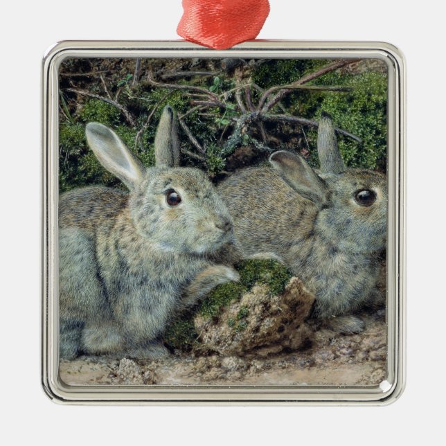 Rabbits Metal Tree Decoration (Front)