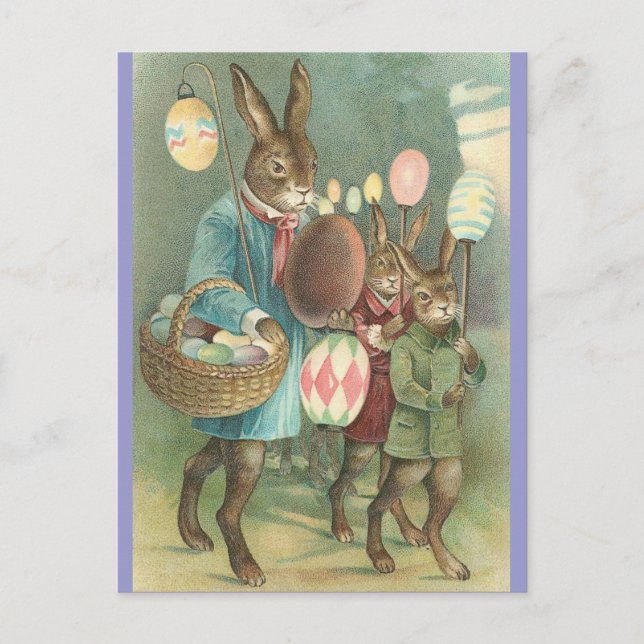 Rabbits Night Out Postcard (Front)