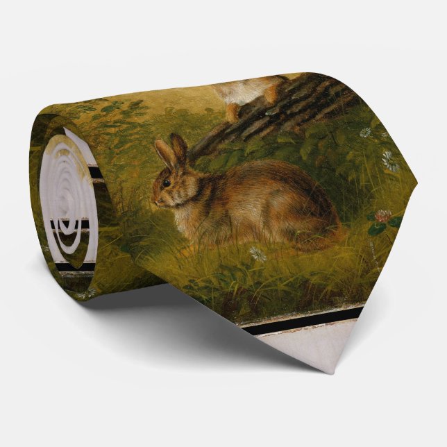 Rabbits on a Log Necktie (Rolled)
