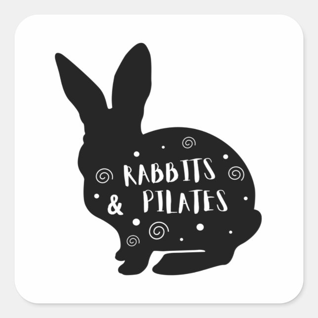 Rabbits & Pilates Square Sticker (Front)