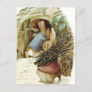Rabbits Prepare for Winter by Beatrix Potter Postcard