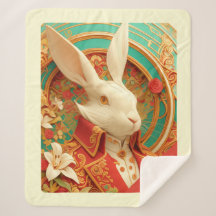 Rabbit's Royal Dress Code Sherpa Blanket