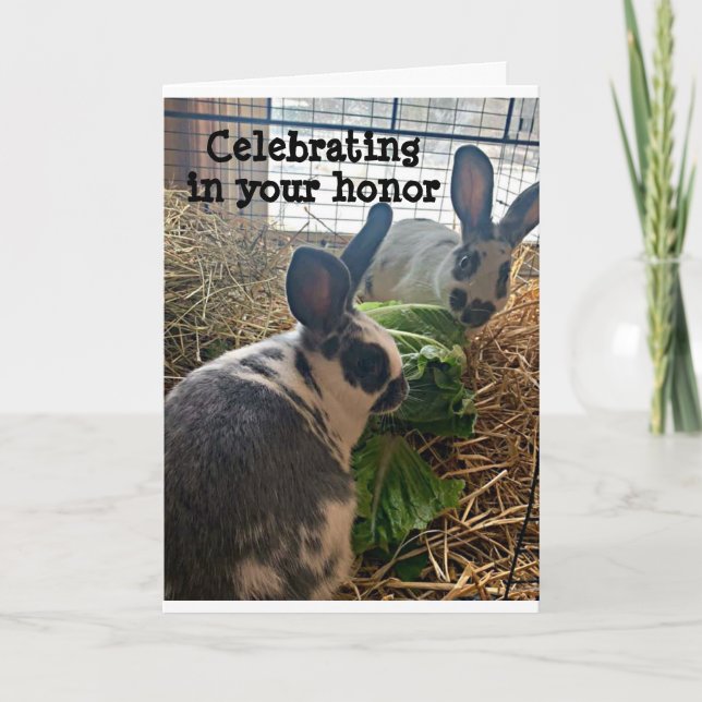 RABBITS SAVE THE BEST LETTUCE ON YOUR BIRTHDAY CARD (Front)
