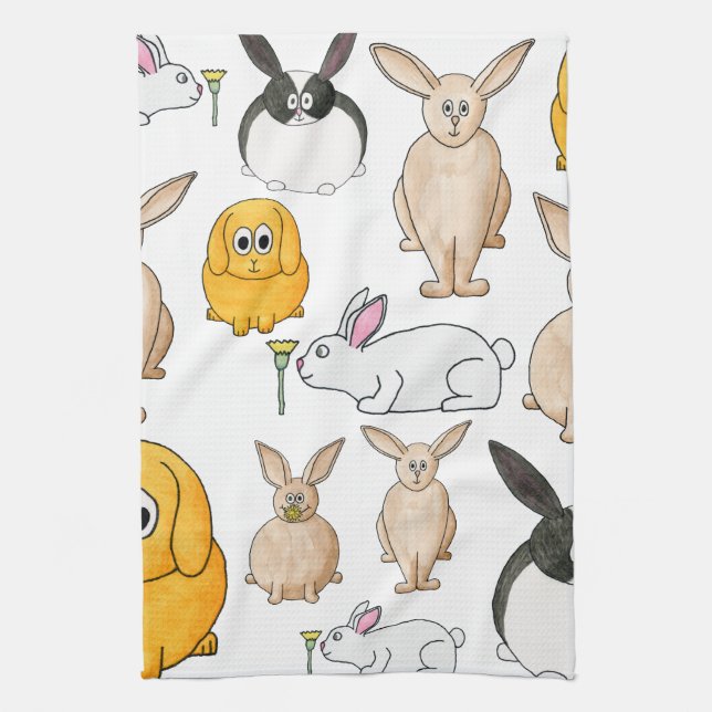 Rabbits. Tea Towel (Vertical)