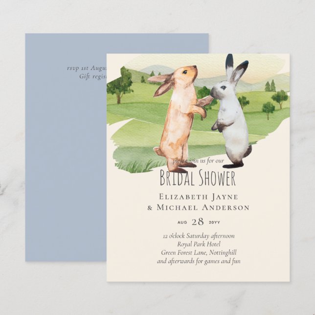 Rabbits Wedding Couple Country Garden (Front/Back)