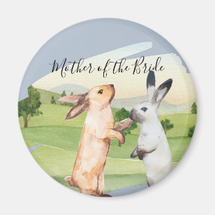 Rabbits Wedding Couple Country Garden Magnet