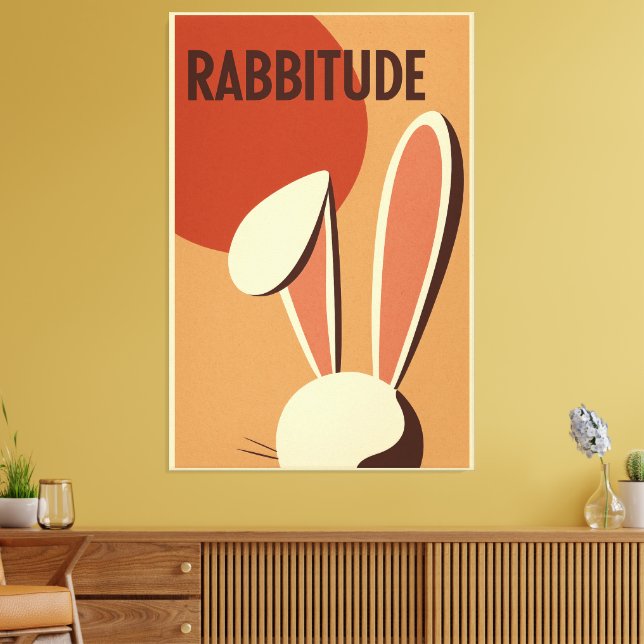 Rabbitude Poster Canvas Print (Insitu(LivingRoom))