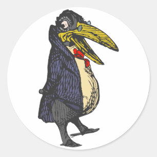 Rabe Academic raven Classic Round Sticker