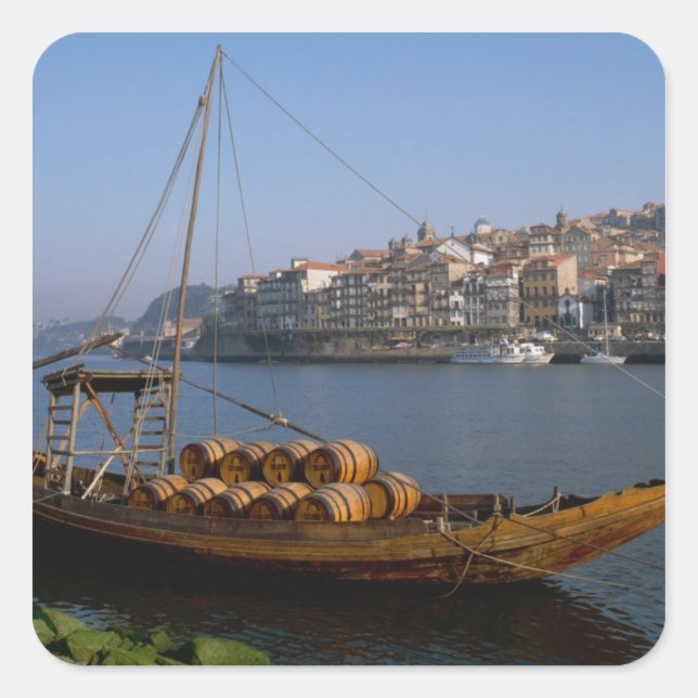 Rabelo Boats, Porto, Portugal Square Sticker (Front)