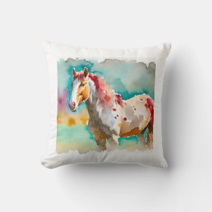 Rabicano Horse 031024AREF121 - Watercolor Cushion