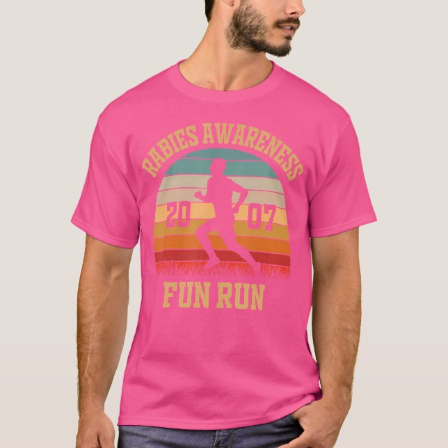 Rabies Awareness Fun Run Funny Tv Comedy Running T-Shirt (Front)