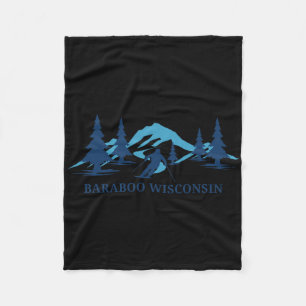 Raboo Wisconsin Ski Resort Skiing Skier Fleece Blanket