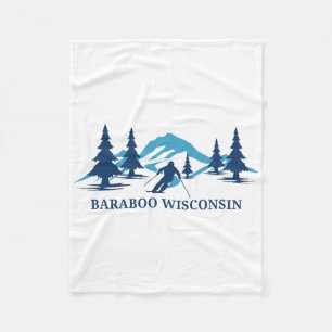 Raboo Wisconsin Ski Resort Skiing Skier  Fleece Blanket