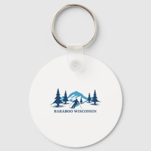 Raboo Wisconsin Ski Resort Skiing Skier Key Ring