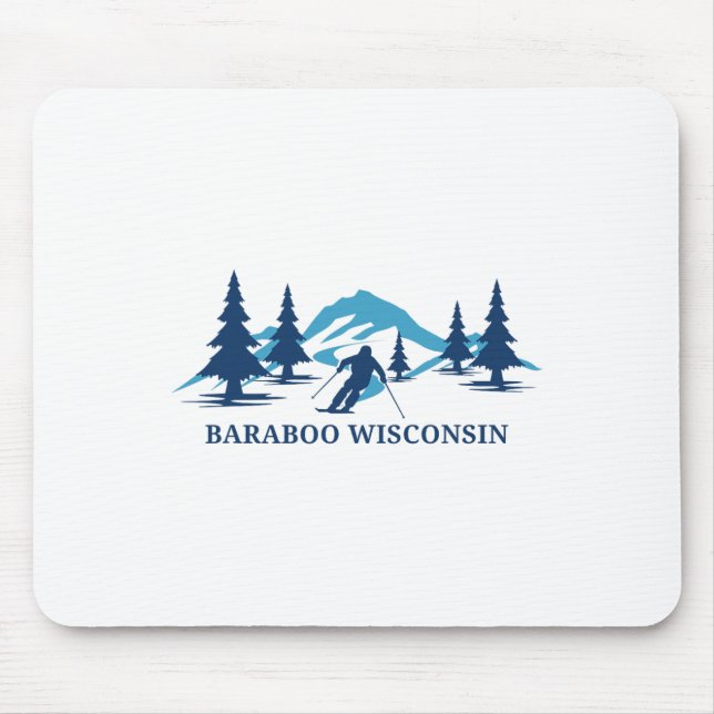 Raboo Wisconsin Ski Resort Skiing Skier  Mouse Mat (Front)