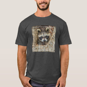 Raccon Nestled Inside a Tree Hollow T-Shirt