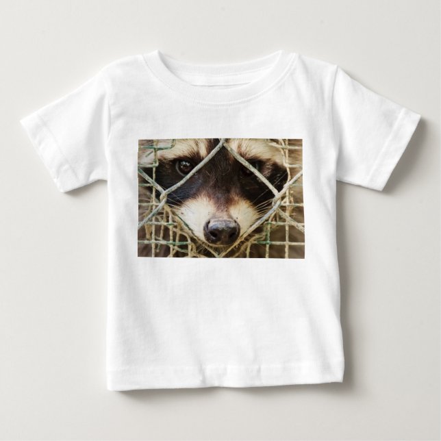 raccon  on Toddler Ruffle Tee (Front)