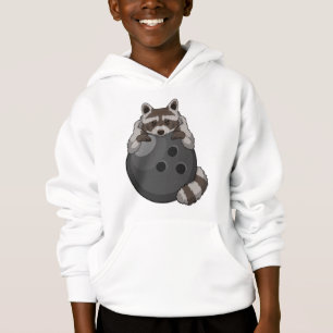 Raccoon at Bowling with Bowling ball