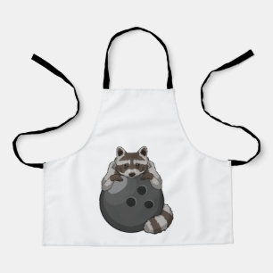 Raccoon at Bowling with Bowling ball Apron