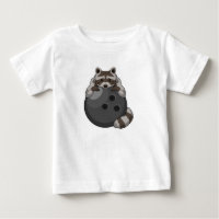 Raccoon at Bowling with Bowling ball