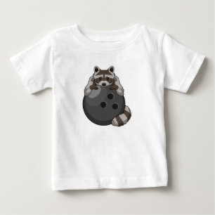 Raccoon at Bowling with Bowling ball Baby T-Shirt