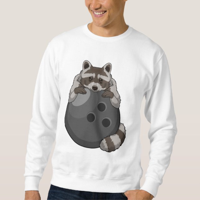 Raccoon at Bowling with Bowling ball Sweatshirt (Front)