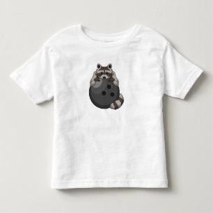 Raccoon at Bowling with Bowling ball Toddler T-Shirt