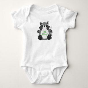 Raccoon Baby Shower Green Bodysuit