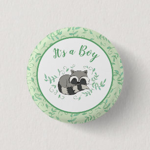 Raccoon Baby Shower Woodland Animals 3 Cm Round Badge