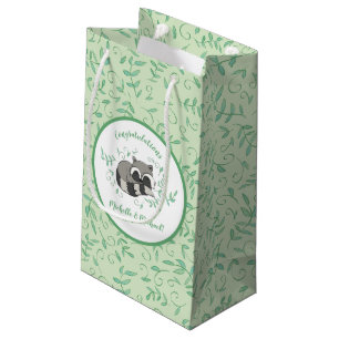 Raccoon Baby Shower Woodland Animals Small Gift Bag