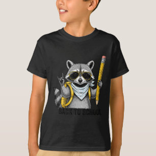 Raccoon Back To School Funny For Teacher Boy Girl T-Shirt