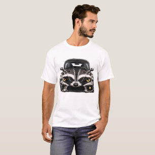 Raccoon Black Classic Cruiser — BV-BRB Front View T-Shirt