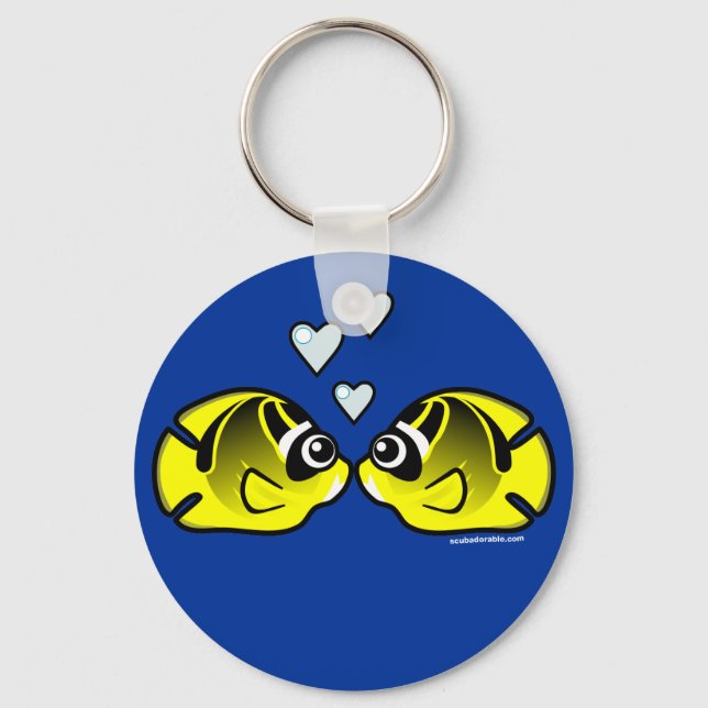 Raccoon Butterflyfish Love Key Ring (Front)