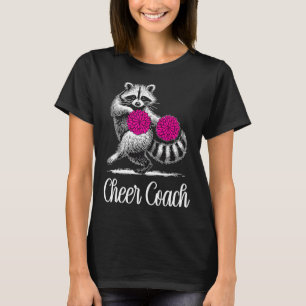 Raccoon Cheer Coach Funny Cheerleader Cheerleading T-Shirt